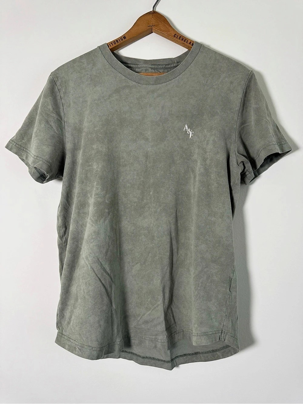 Abercrombie & Fitch Soft A&F Tee Green Washed Cotton Size M